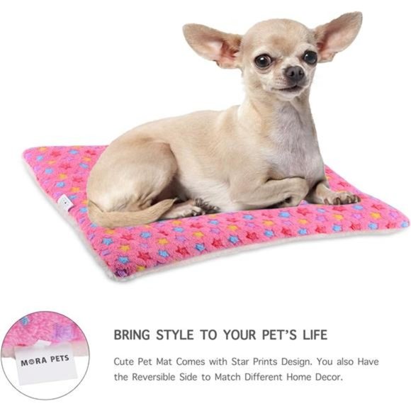 Dog Bed Crate Pad Ultra Soft Pet Bed with Cute Star Print Washable Crate Mat - Picture 4 of 7